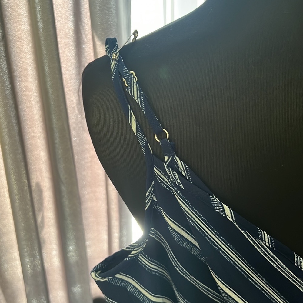 Bobeau Navy &‎ White Stripped Tank Style Jumpsuit - Picture 4 of 15